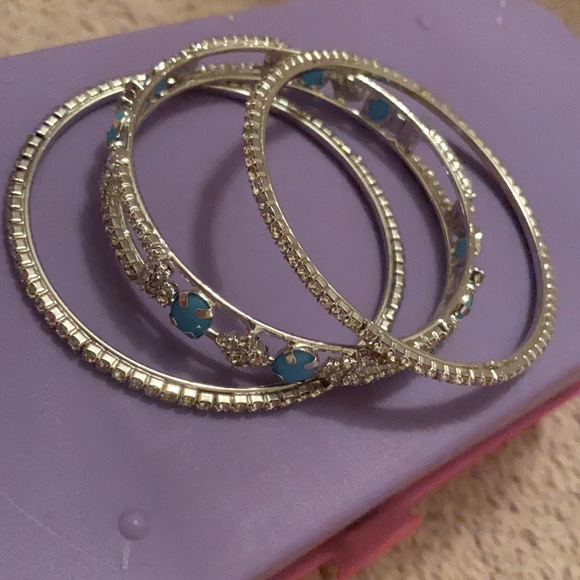 Bangles set - blue and silver - Picture 2 of 2